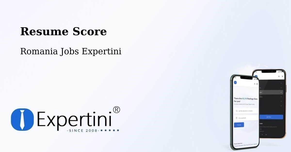 Resume Score & Job Description Match Tool – Comuna Lazuri - Romania Jobs Expertini